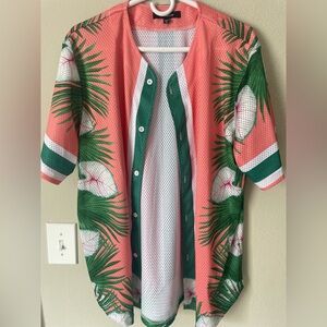 SHEIN Pink and Green Tropical Men's Set